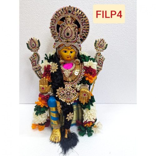 Varalakshmi Ammavari Idol Yellow Colour with Maroon Border (Size 15 Inchs)