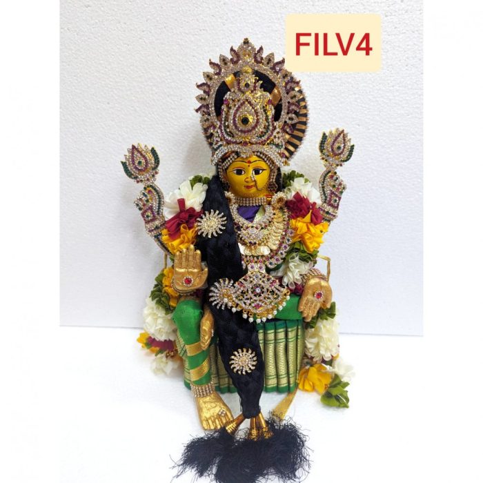 Varalakshmi Ammavari Idol Yellow Colour with Maroon Border (Size 15 Inchs) - Image 2