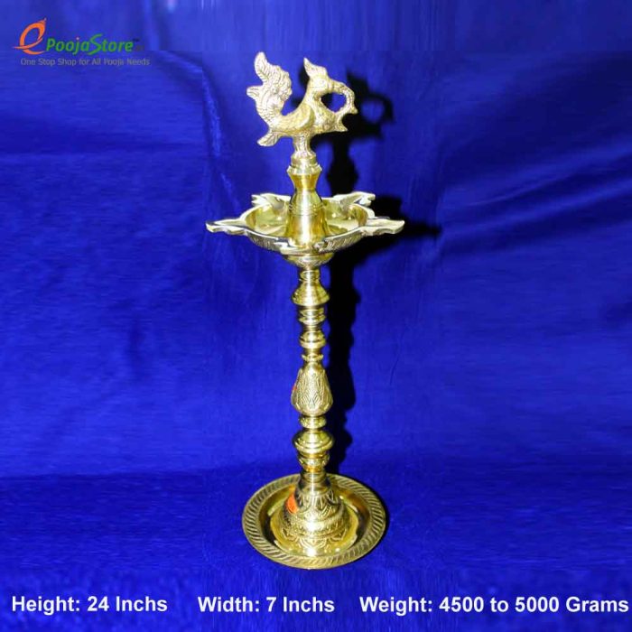 Antique Peacock Deepam 24 Inches ( Pair) - Image 2