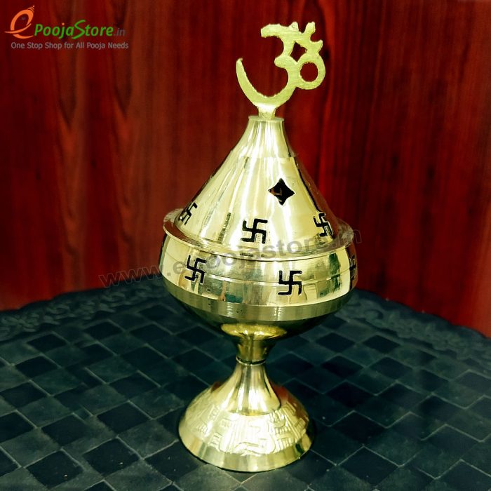 Pure Brass Akhanda Diya (Big Size) (Pack Of 1Pc) - Image 2