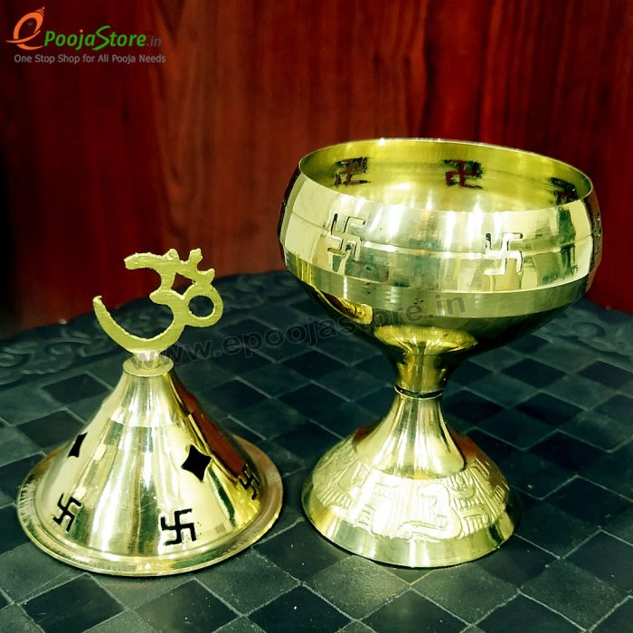 Pure Brass Akhanda Diya (Big Size) (Pack Of 1Pc) - Image 3