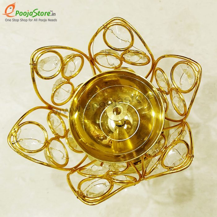 Brass Diyas with Crystal Design
