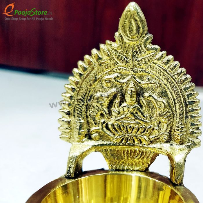 Pure Brass Gaja Lakshmi Deepam / Diya (1 PC) - Image 3