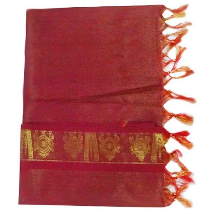 Namo Border Zari Shawl ( Maroon ) - Image 2