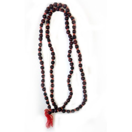 Tulasi Mala (Red Colour with Round Beads) With Brahma Mudi