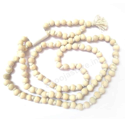 Tulasi Mala (White Colour with Round Beads) With Brahma Mudi