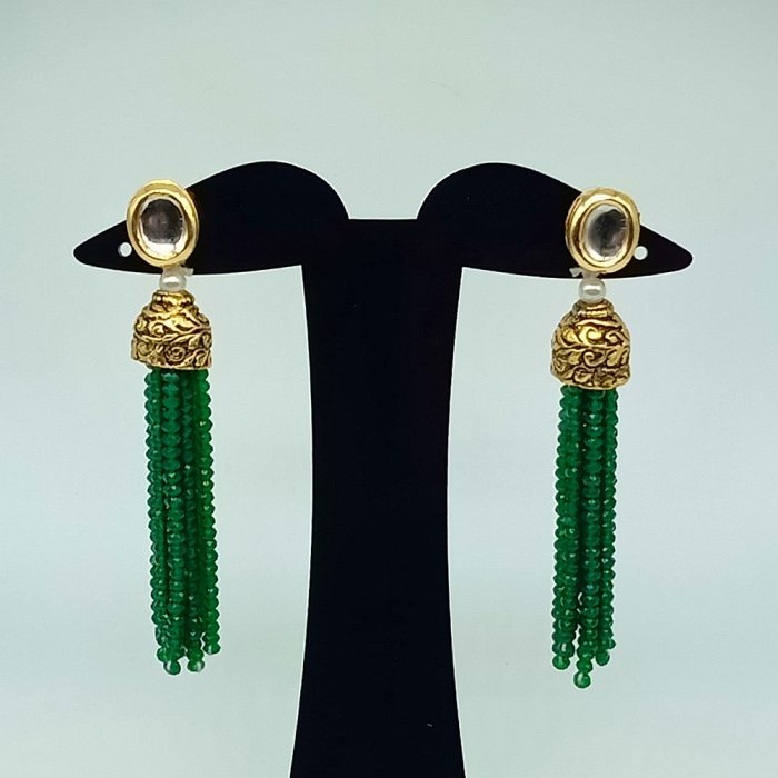 Semi Precious Emerald Necklace Set (10 Layers) - Image 2