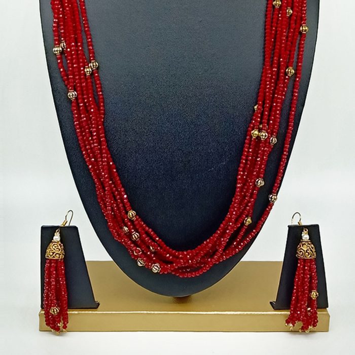 Semi Precious Ruby Necklace Set (10 Layers) - Image 4