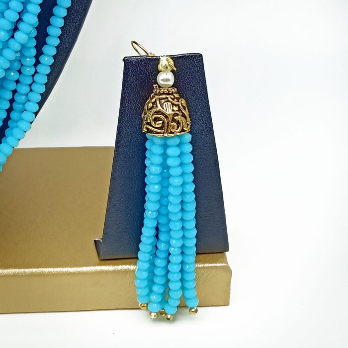 Semi Precious Turquoise Necklace Set (10 Layers) - Image 3