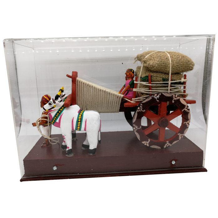 Bullock Cart Carrying Harvest With Acrylic Box - Image 2