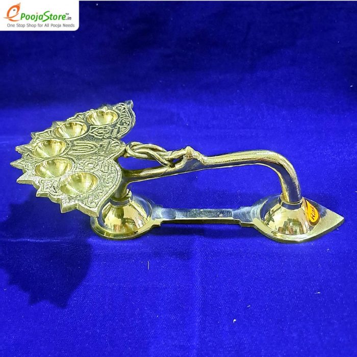 Pure Brass Ganga Aarti or Deepam For Pooja Purpose - Image 2
