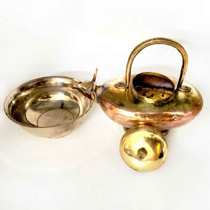 Copper Gaumukhi Kamandalam with Brass Bowl (Achamana patra) - Image 2