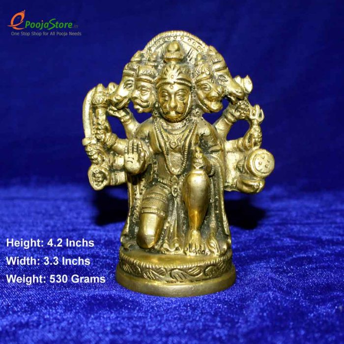 Antique Panchamukhi Hanuman Idol - Image 2
