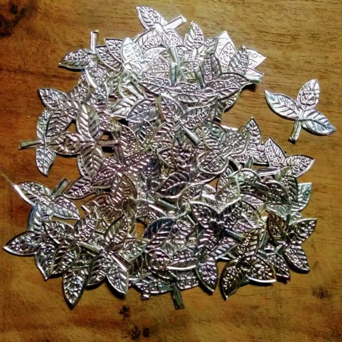 Silver Plated Bilvapatram, Bilva Leaves for Lord Shiva Puja and Abhishekam. (108 Pc Set) - Image 3