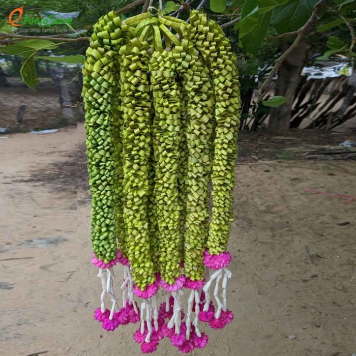 Palm Leaf Garland With Sola Wood Hanging (2 FEET) - Image 2
