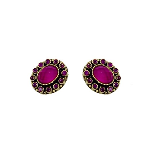 Semi Precious Ruby Stud