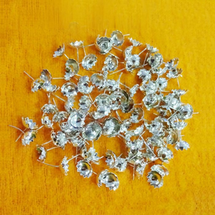 Silver Coated Flowers For Lakshmi Devi Pooja (108 Flowers) - Image 2