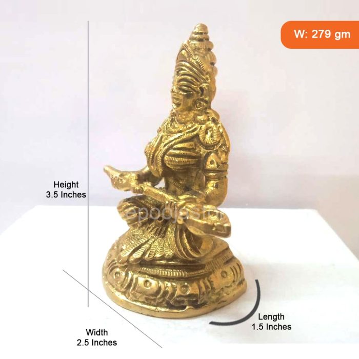 Annapurna Devi Idol Brass ( 3.5 inches) - Image 3