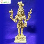 Brass Standing Shiva and Parvathi Idols - Image 2