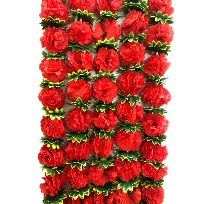 Decorative Artificial Flowers Red and Green Colour  (73 Inches) - Image 3