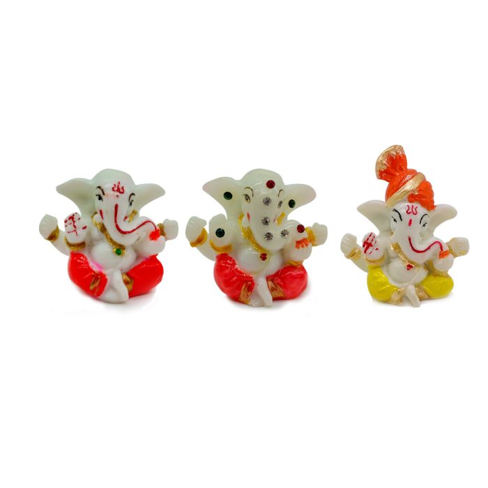 Combo Set of Lord Ganesha Idols for Car Dashboard