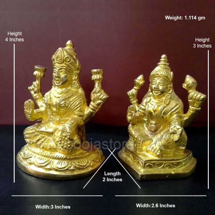 Lakshmi Devi and Kubera Idol ( Brass Finest Quality) - Image 2