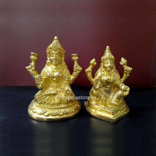 Lakshmi Devi and Kubera Idol ( Brass Finest Quality)