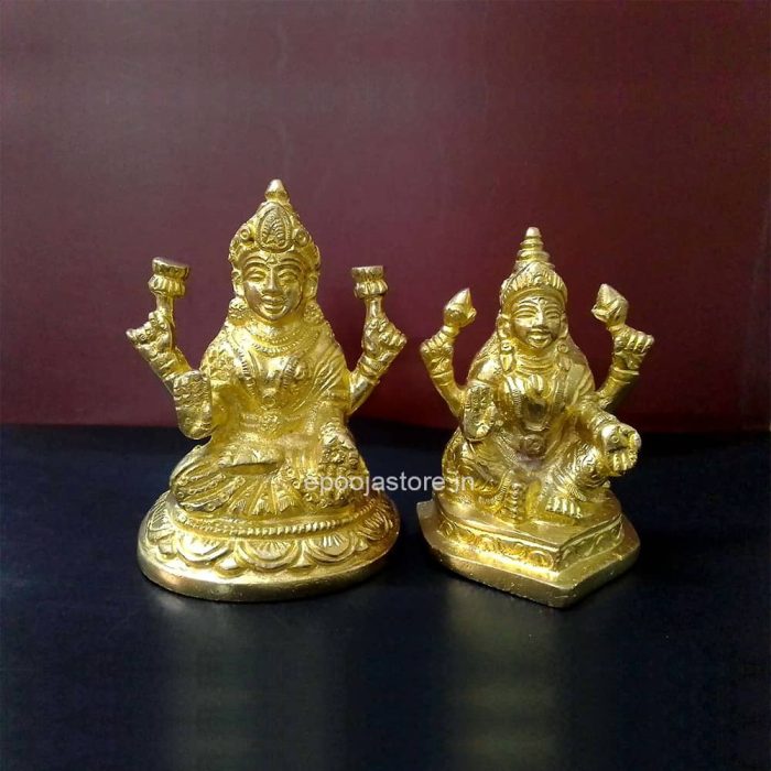 Lakshmi Devi and Kubera Idol ( Brass Finest Quality)